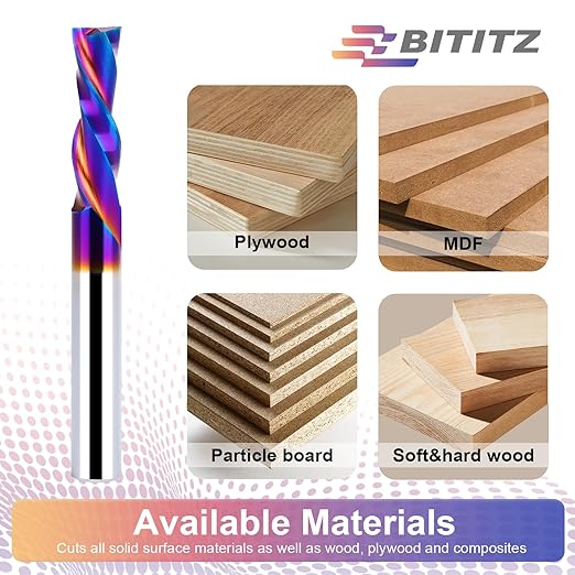 1/4 Inch Shank Downcut Spiral Router Bit | 1 Inch Cutting Length |CNC Router Bits for Precision Woodworking - Ideal for Slot Mortise, Engraving, and Clean Edges