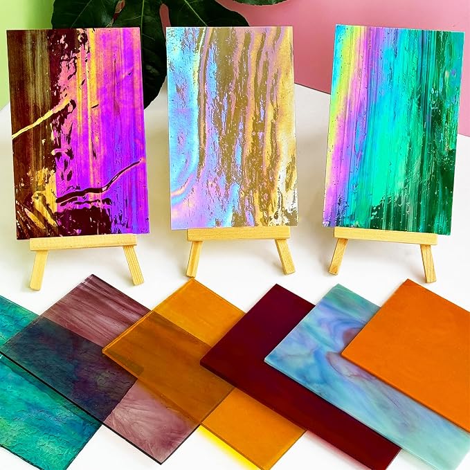 ILLUCKAI 36 Sheets Iridescent Stained Glass Sheets Variety Pack, 6 x 4 Inch - Image 4