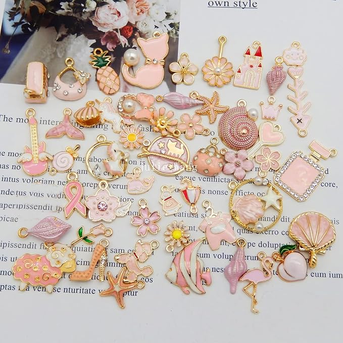 30pcs Mixed Enamel Charms Pendants - Image 6