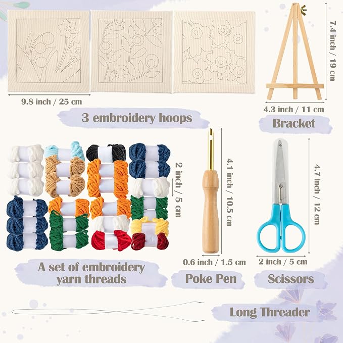 WATINC Punch Needle Kit with Frame - Image 2