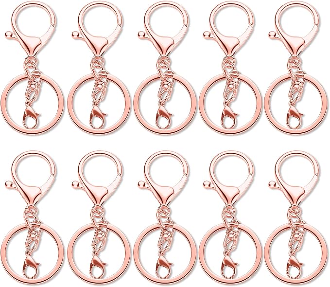 Gkeygo 10 Pack a Set Metal Lobster Claw Clasps and Key Rings, Key Chain - Image 9
