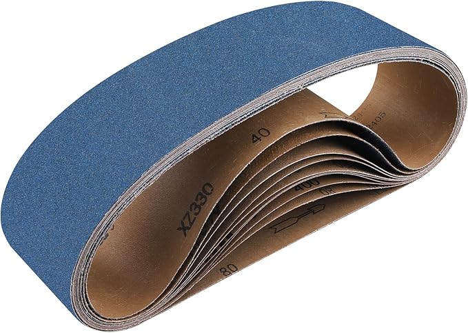 10-Piece 4 x 36 Inch 320 Grit Zirconia Sanding Belts, Heavy Duty Long-lasting Sanding Bands for Belt Sander, Rust Paint Removal, Wood Metal Grinding and Finishing