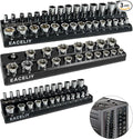 3Pcs 1/2", 1/4" and 3/8" Magnetic Socket Organizer Set,Metric Socket Holder Kit, Socket Trays，holds 75 Deep and Shallow 3/8" Sockets(sockets not included)