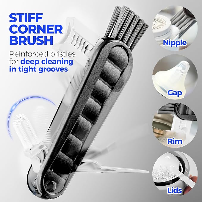 Holikme 6 Pack Bottle Brush Set, 3 Straw Brushes, Bottle Cleaning Brush - Image 3