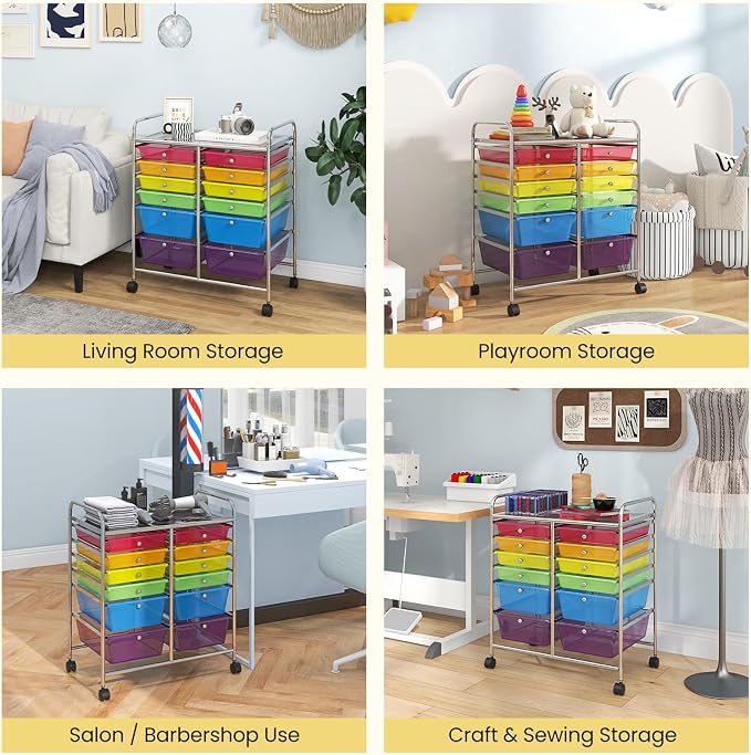 BECOMFORT 12-Drawer Rolling Cart - Image 8