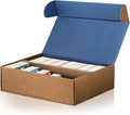 Card Storage Box, Reversible Blue Gold Trading Card Organizer by QUEENLINK