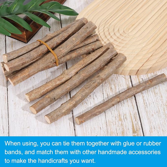 PATIKIL 4 Pcs / 10cm Wood Log Sticks, 0.6-1.2inch in Diameter Natural Driftwood - Image 4
