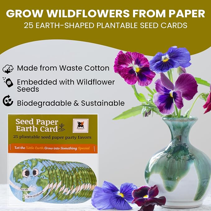 25 Plantable Seed Paper Earth Day Cards- Embedded - Image 2