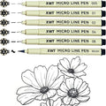 Micro Fineliner Pens 6 Size/Set, Ultra Fine Fineliner Pen, Brush Marker Pen by XWT