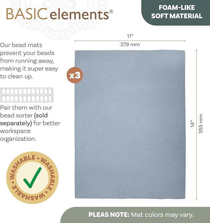 The Beadsmith Beading Mats Set | Double-Sided Stringing Work Mats, Wrinkle-Free - Image 2