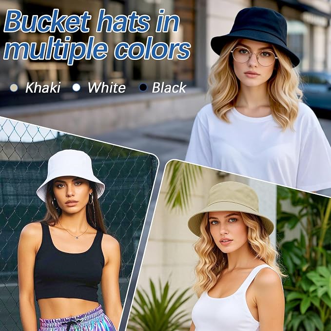 Bucket Hats Bulk Solid Color DIY Blank Hat Bucket Hats - Image 7