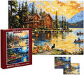 Puzzles for Adults 1000 Pieces, 2 Pack Lake Cabin and Moonlight Jigsaw Puzzles by pixlora