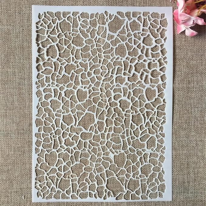 TIAMECH A4 Reusable Crackle Texture Stencil - Image 2