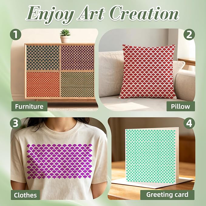 Texture Stencils for Crafts Reusable 9Pcs Stencils | DIY Art Painting Stencil - Image 5