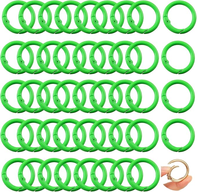 Round Carabiner Clip Bulk 48pcs 1 Inch Colorful Circle Carabiner Key Ring Clips by Cmidy
