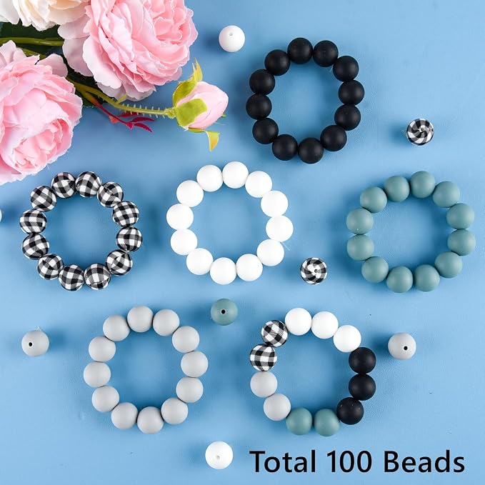 ASTARON 100 Pcs 15mm Silicone Beads - Image 5