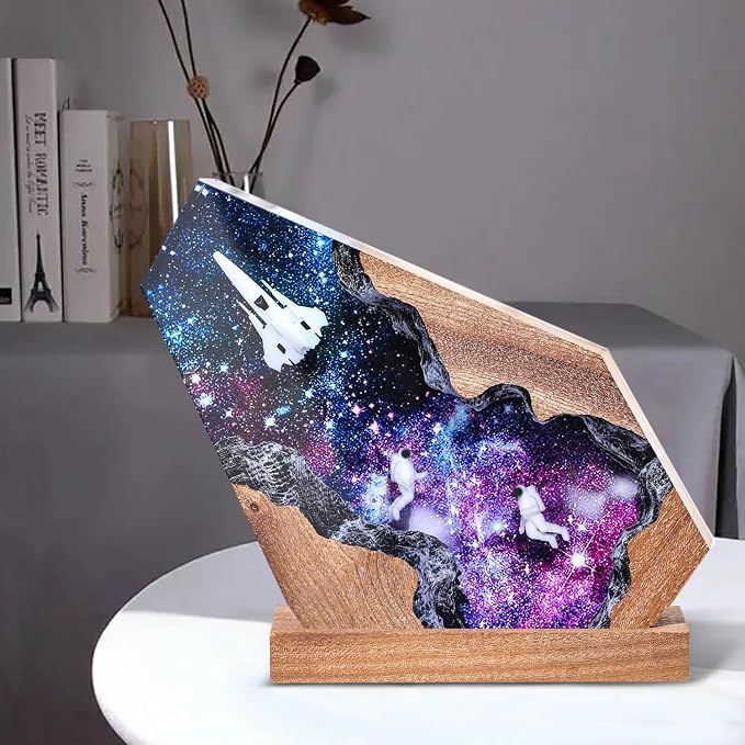 Space Resin Lamp, Handmade Galaxy Resin Night Light - Image 2