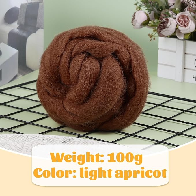 3.53oz Wool Roving, Wool Felting Supplies, Pure Wools, Chunky Yarn, Spinning - Image 2