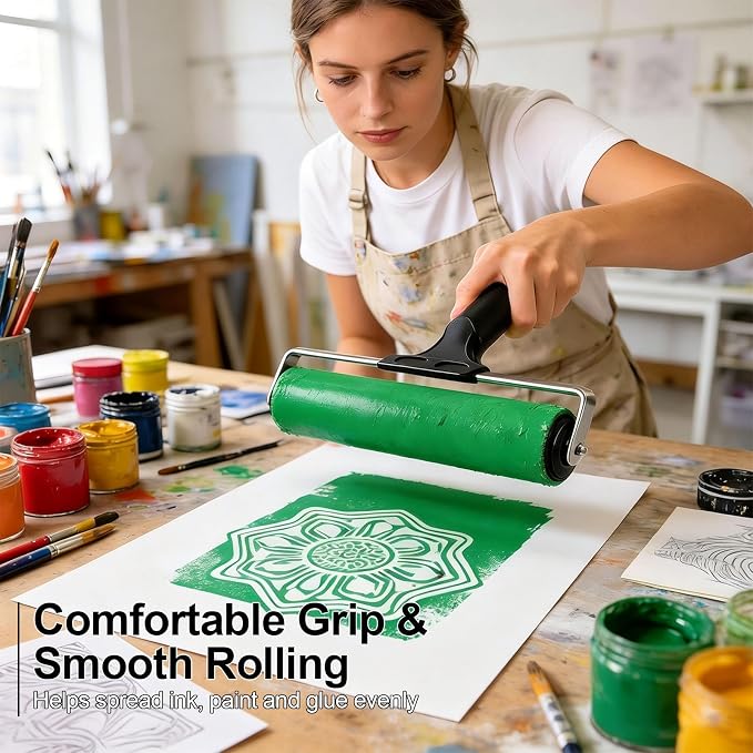 Brayer for Gelli Plate, 3 Pack Rubber Ink Rollers for Printmaking | Three sizes - Image 5