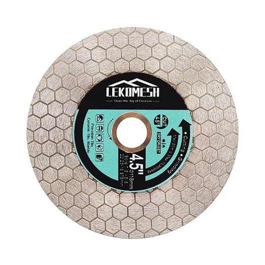 Tile Blade 4.5"/115mm Diamond Saw Blade Hexagon Design for Cutting and Grinding Granite Marble Ceramic Porcelain Tile,Arbor 7/8"-5/8"