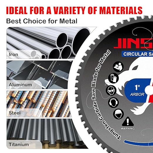 14" Miter Table Saw Blade, TCT Metal Cutting Saw Blades with 66T & 1" Arbor, Professional for Iron Steel Aluminum Stainless Steel Ferrous Metals