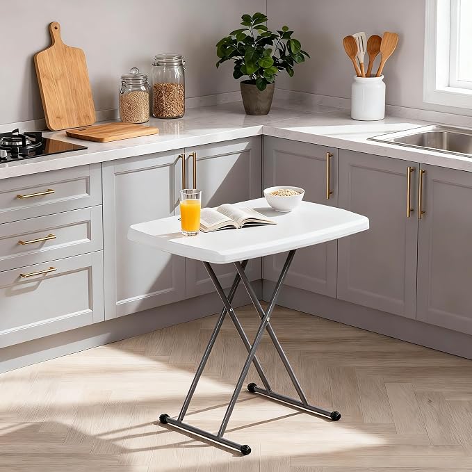 SUPER DEAL 2.5 Foot Plastic Folding Table, Indoor Outdoor Portable Heavy Duty - Image 2