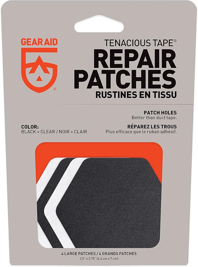 GEAR AID Tenacious Tape Hex 2.5” and 1.5” Repair Patches, Peel-and-Stick to Fix Holes and Burns in Down Jackets, Rain Gear, Tents, Tarps and More