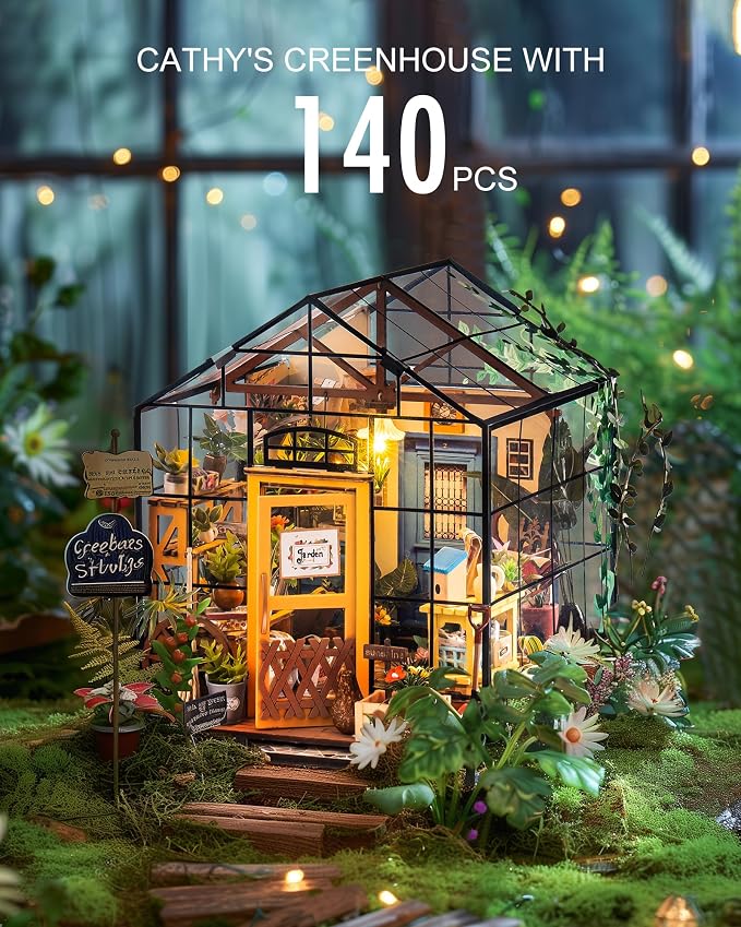 Rolife DIY Miniature Greenhouse Kit, Tiny/Mini House Making Kit - Image 2