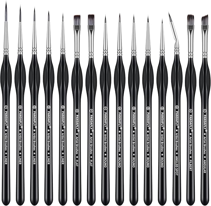 PANDAFLY Detail Paint Brushes Set, Watercolors & Paint by Number by PANDAFLYArtSupplies