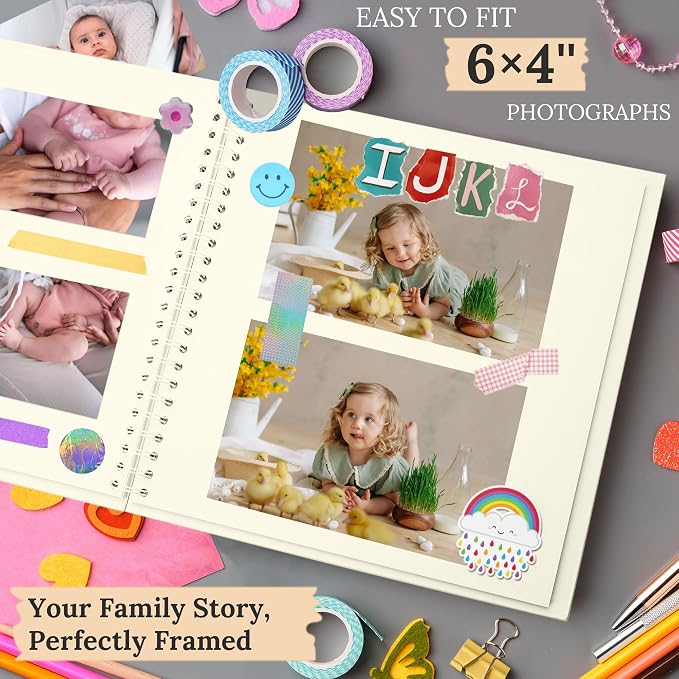 Scrapbook 10x10 Inch DIY Scrapbook Album Hardcover Kraft Paper 40 pages/20 - Image 3
