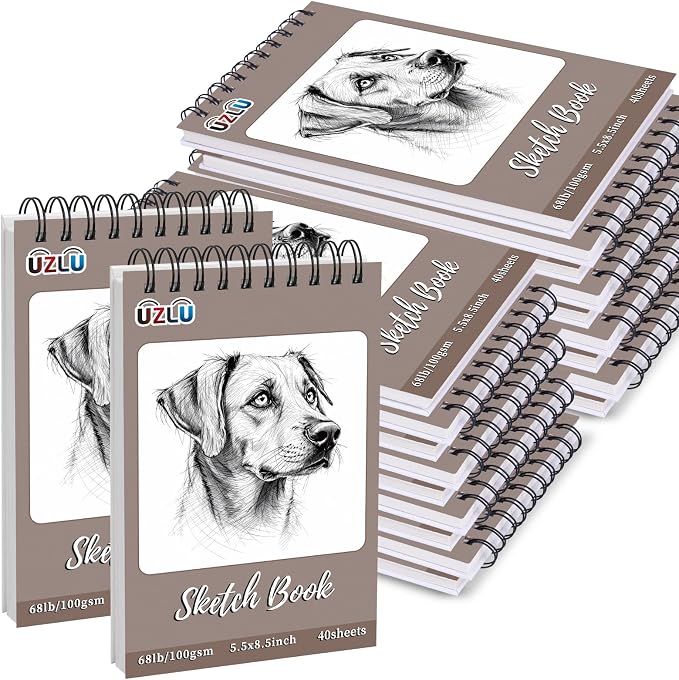 20 Pcs Sketch Books Bulk 5.5 x 8.5 In 800 Sheets Top Spiral Bound Sketch Pad - Image 8