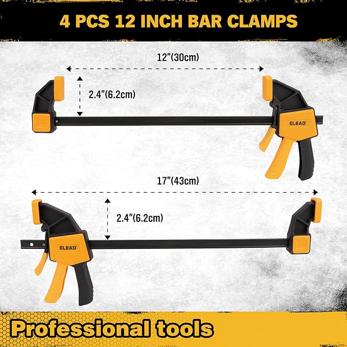 8-Piece Bar Clamps for Woodworking - Image 2