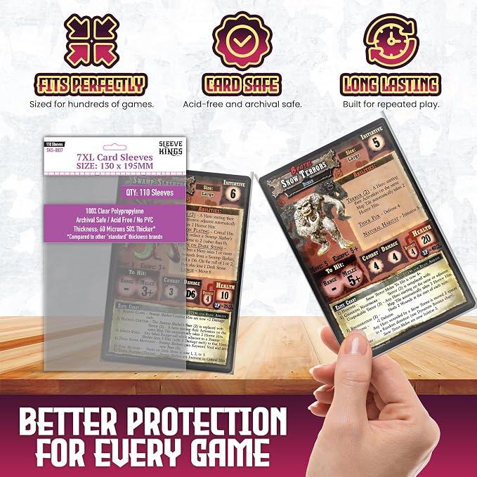 Sleeve Kings Standard Card Sleeves – 110 Count, XXL Size, Compatible - Image 5