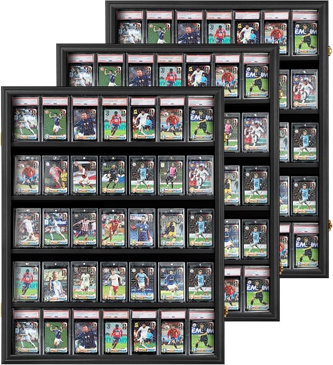 35 Graded Sports Card Display Case 3 Pack- Baseball Card Display Frame by Temgee