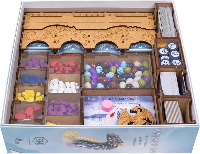 TowerRex Organizer for Wyrmspan Board Game, Storage Insert for Cards, Tokens by TowerRex