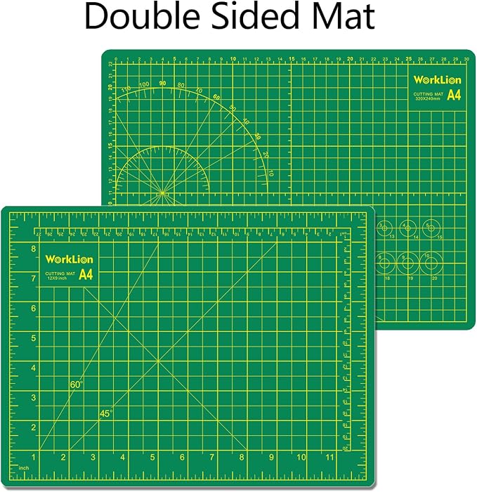 WORKLION Full 9" x 12" Art Self Healing PVC Cutting Mat, Double Sided, Gridded - Image 4