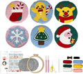 Christmas Punch Needle Kit for Adults Beginners, Easy Punch Embroidery Coaster by PunchBloom