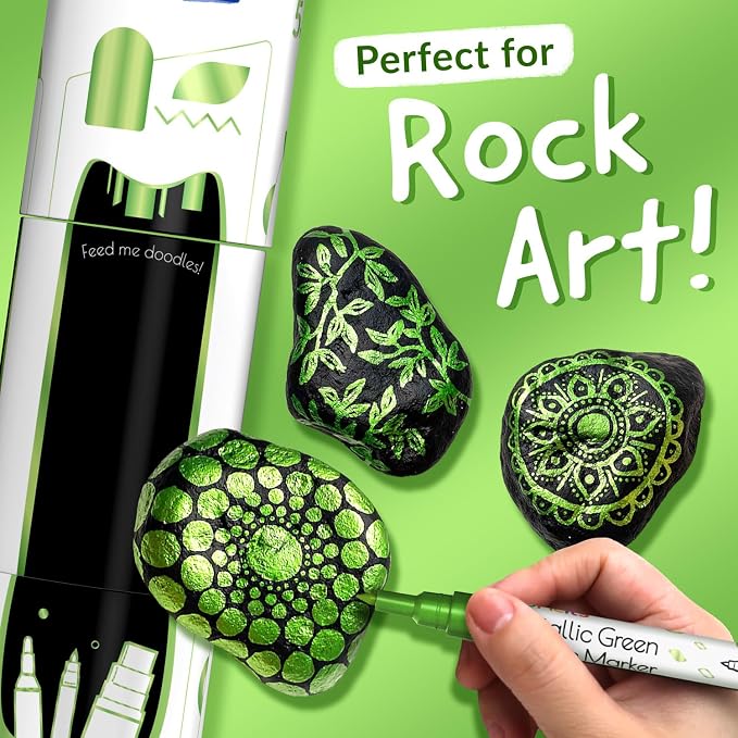 5 Metallic Acrylic Green Paint Pen - Image 3