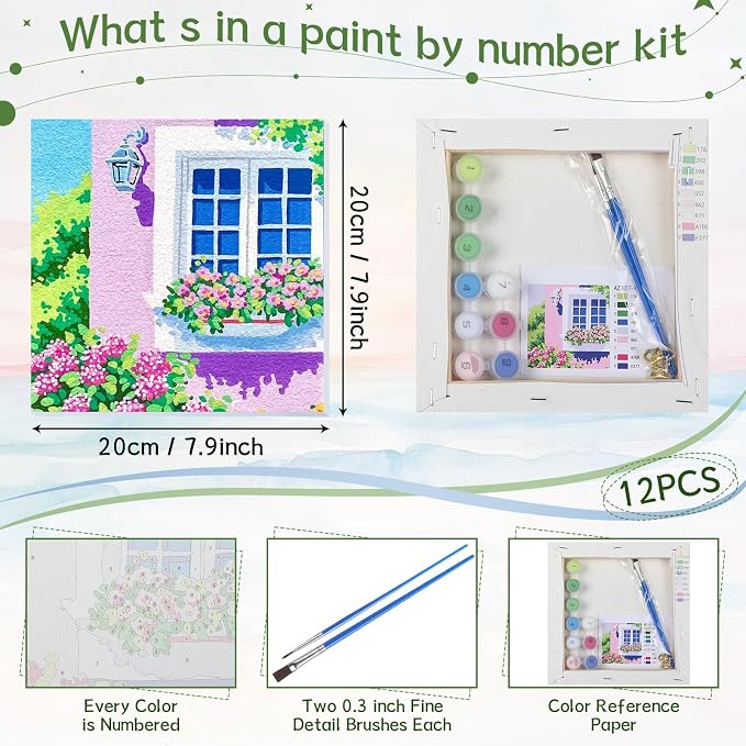 Nezyo 12 Sets Paint by Numbers Kit - Image 2