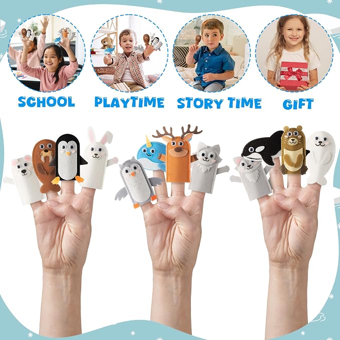 COcnny Polar Animal Finger Puppets - Image 6