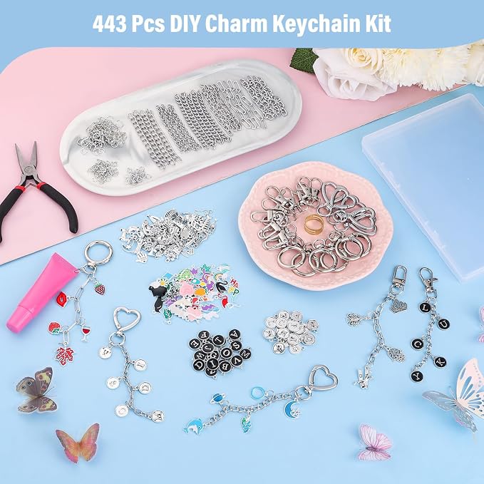 Modacraft 443 Pcs Charms Lip Gloss Keychain Making Kit - Image 7