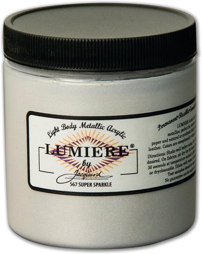 Jacquard Lumiere 8oz Fabric Paint Super Sparkle by Jacquard