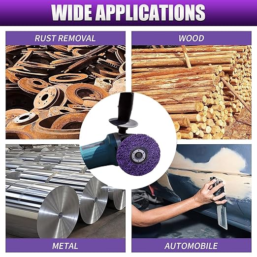 10 Pack 4" x 5/8" Strip Discs Stripping Wheel, Rust Remover Discs for Angle Grinder,Clean and Remove Paint Coating Rust Welds Oxidation(Purple)