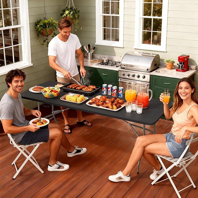FDW 6 FT Folding Table, Portable Plastic Table - Image 2