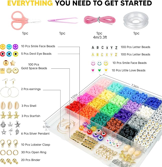 Dowsabel Clay Beads Bracelet Making Kit - Image 5