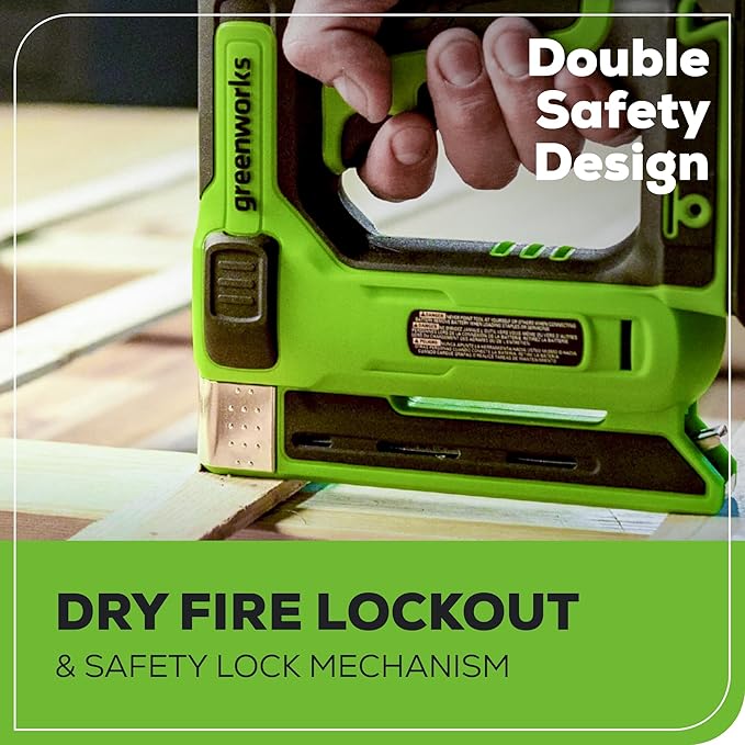 Greenworks 24V Cordless 3/8 in Crown T50 Stapler with 2Ah Battery and 2A Charger