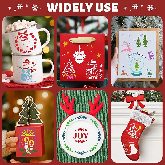 72 PCS 3x3 Inch Christmas Stencils - Image 7
