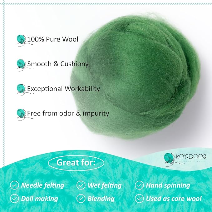 Natural Wool roving, 2 OZ. Best Wool - Image 3