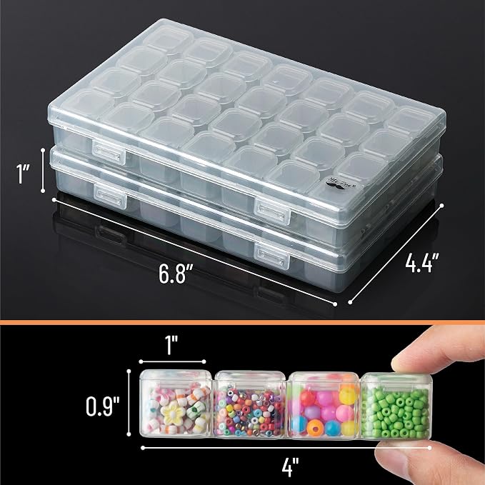 Mr. Pen- Bead Storage Containers, 28 Grids, 2 Pack, Transparent, Small Bead - Image 3