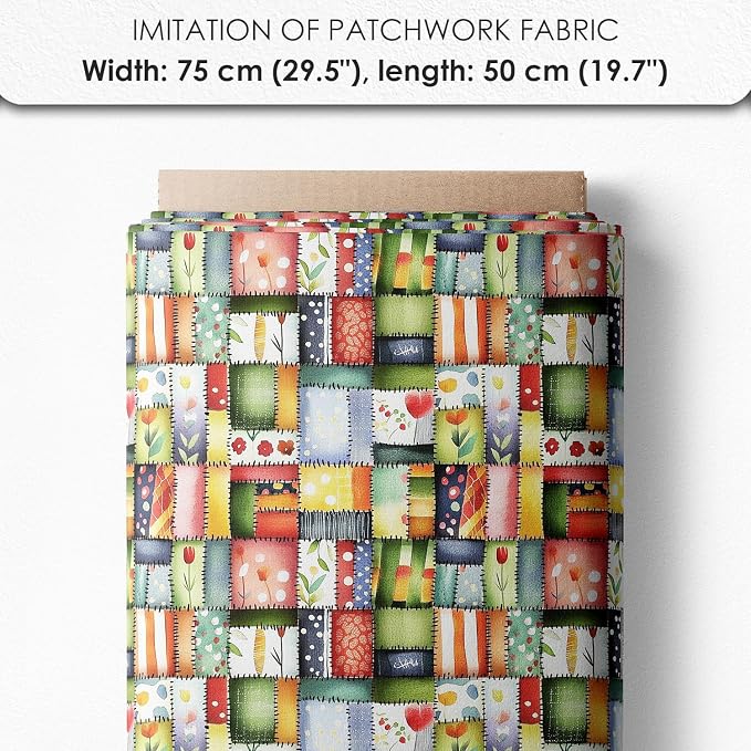 Patchwork Cactus Cotton Fabric Panel – Six 10×10 inch Designs + Bonus 29.5×19.6 - Image 7